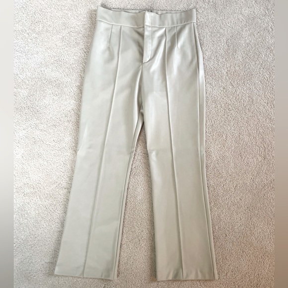 Zara Faux Leather Cropped Flared Pants - Picture 4 of 7
